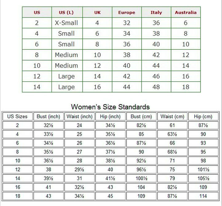 Missguided Size Chart